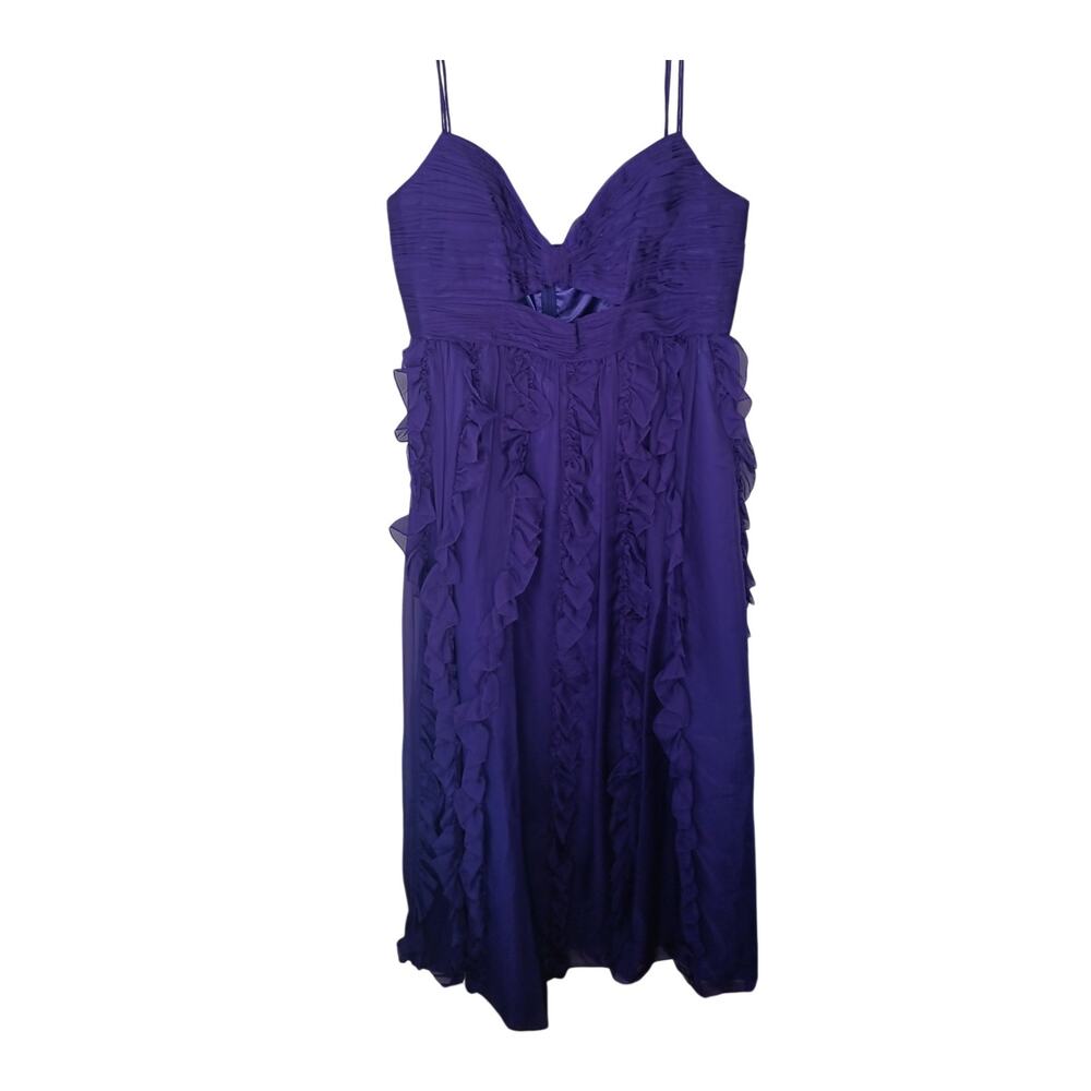 New with Tags Mac Duggal 68543 Purple Ruffle Gown Sz 18W Formal Evening Dress - Picture 3 of 16